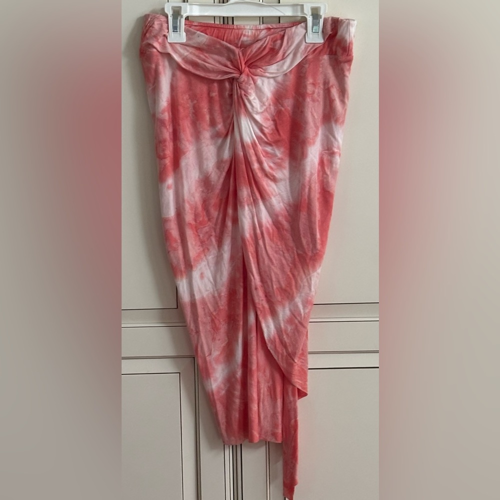 🆕 Women's Coral Colored Tie-Dye Skirt-Size XS